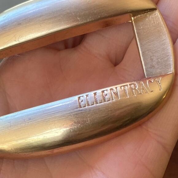 Belt Buckle Vintage Two Piece Goldtone Clasp Women 70s 80s 90s Ellen Tracy Metal - Picture 10 of 12